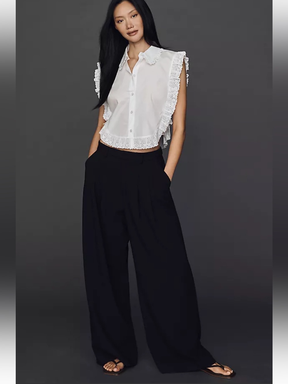 NWT retail $108 size M #Anthropologie,#Maeve “Cotton Ruffle Lace Top”.